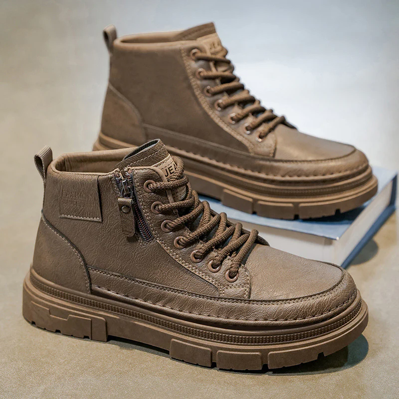 Damen Modische Schnürstiefel mit seitlichem Reißverschluss und robustem Profil Heidi Mode - Image 3