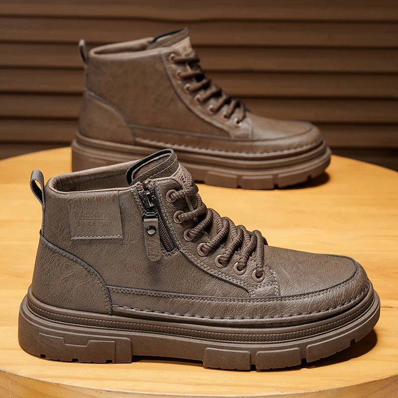 Damen Modische Schnürstiefel mit seitlichem Reißverschluss und robustem Profil Heidi Mode - Image 6