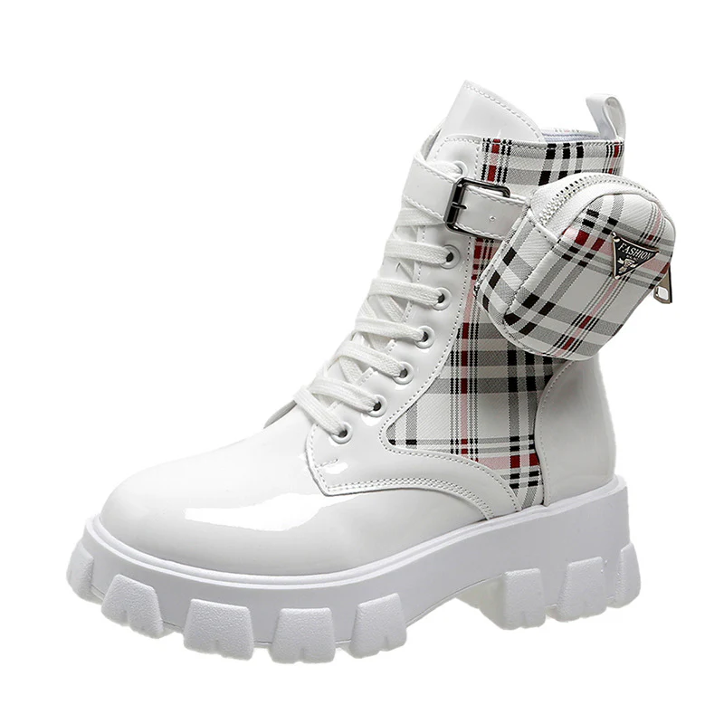 Damen modische Schnürstiefel mit seitlicher Tasche und blockartigem Absatz Heidi Mode - Image 5
