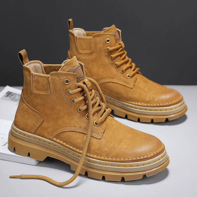 Damen Modische Schnürstiefel mit strapazierfähiger Sohle und hohem Schaft Heidi Mode