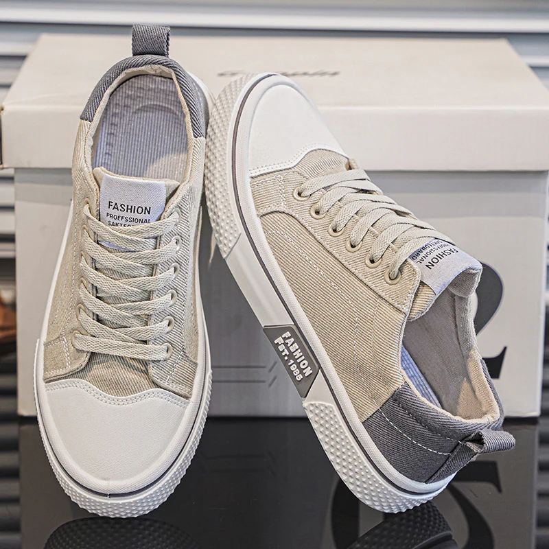 Damen Modische Skate-Sneaker mit strapazierfähigem Canvas-Obermaterial und rutschfester Sohle Heidi Mode - Image 3