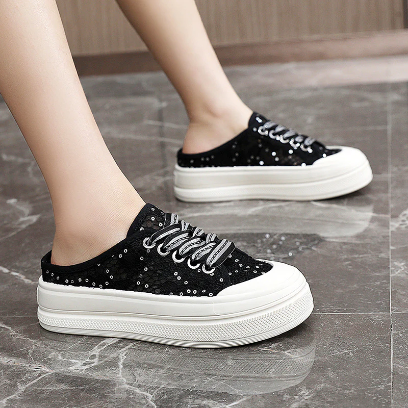 Damen Modische Slip-On Sneaker mit Glitzerakzenten Heidi Mode - Image 4