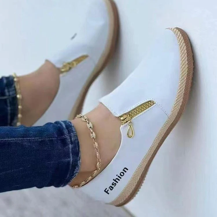 Damen modische Slip-On Sneakers mit elegantem Reißverschluss Heidi Mode - Image 3