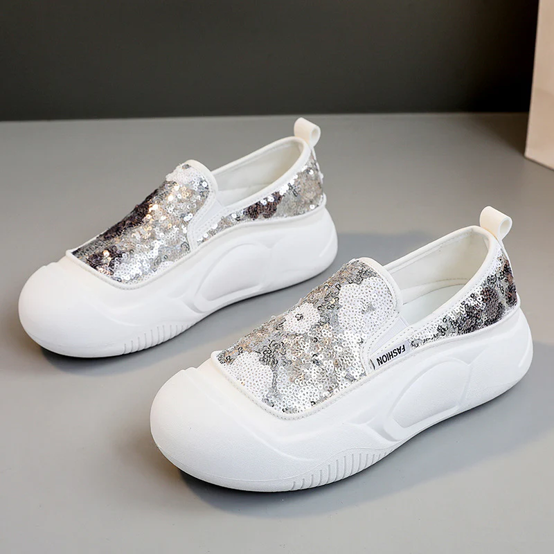 Damen modische Slip-On Sneakers mit glitzerndem Obermaterial und bequemer Sohle Heidi Mode - Image 2