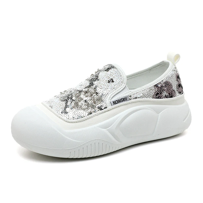 Damen modische Slip-On Sneakers mit glitzerndem Obermaterial und bequemer Sohle Heidi Mode - Image 5