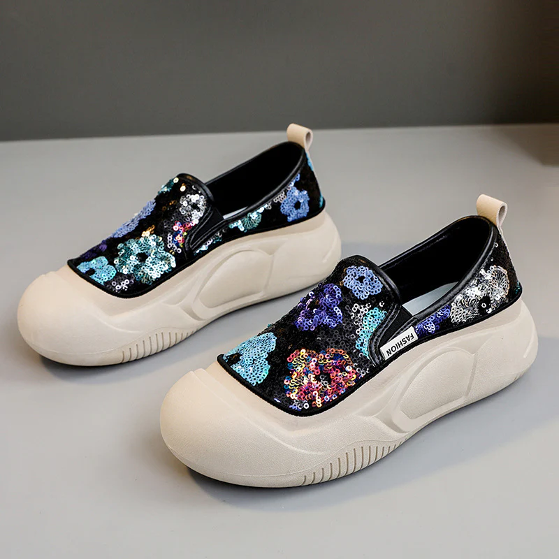 Damen modische Slip-On Sneakers mit glitzerndem Obermaterial und bequemer Sohle Heidi Mode - Image 6