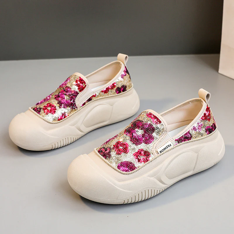 Damen modische Slip-On Sneakers mit glitzerndem Obermaterial und bequemer Sohle Heidi Mode - Image 7