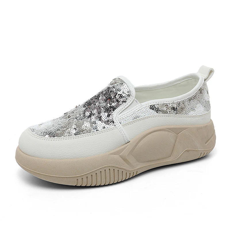 Damen modische Slip-On Sneakers mit glitzernden Blumenmotiven und bequemem Komfort Heidi Mode - Image 5