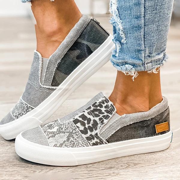 Damen modische Slip-On Sneakers mit Muster-Mix von Heidi Mode - Image 3