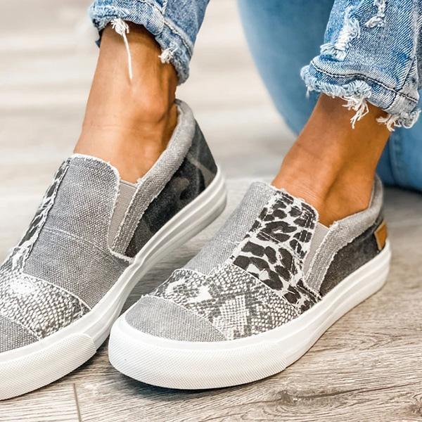 Damen modische Slip-On Sneakers mit Muster-Mix von Heidi Mode - Image 4