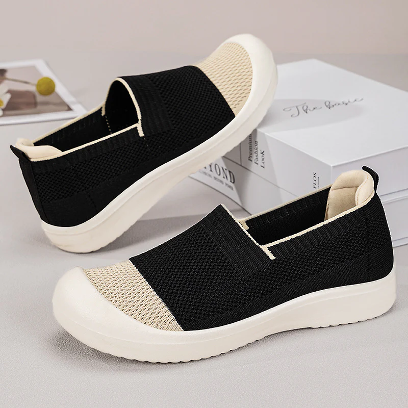 Damen Modische Slip-On Sneakers mit rutschfester und atmungsaktiver Strickoberfläche Heidi Mode - Image 3