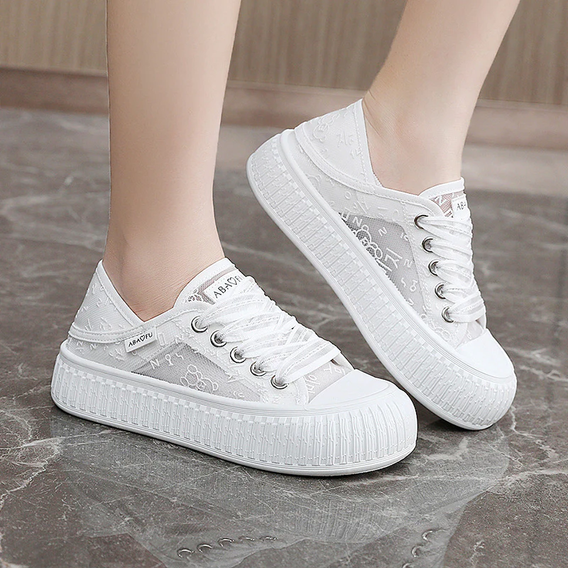 Damen modische Sneaker mit atmungsaktivem Obermaterial und elastischem Schnürsystem Heidi Mode - Image 4