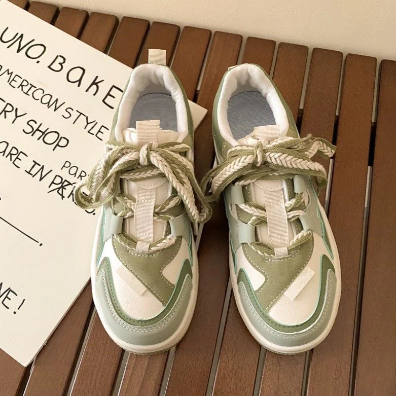 Damen modische Sneaker mit dicker Sohle und dekorativen Schnüren Heidi Mode - Image 4