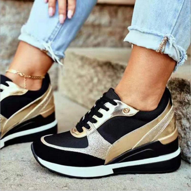 Damen Modische Sneaker mit Edlem Metallic-Detail und Sportlicher Sohle Heidi-Mode - Image 2