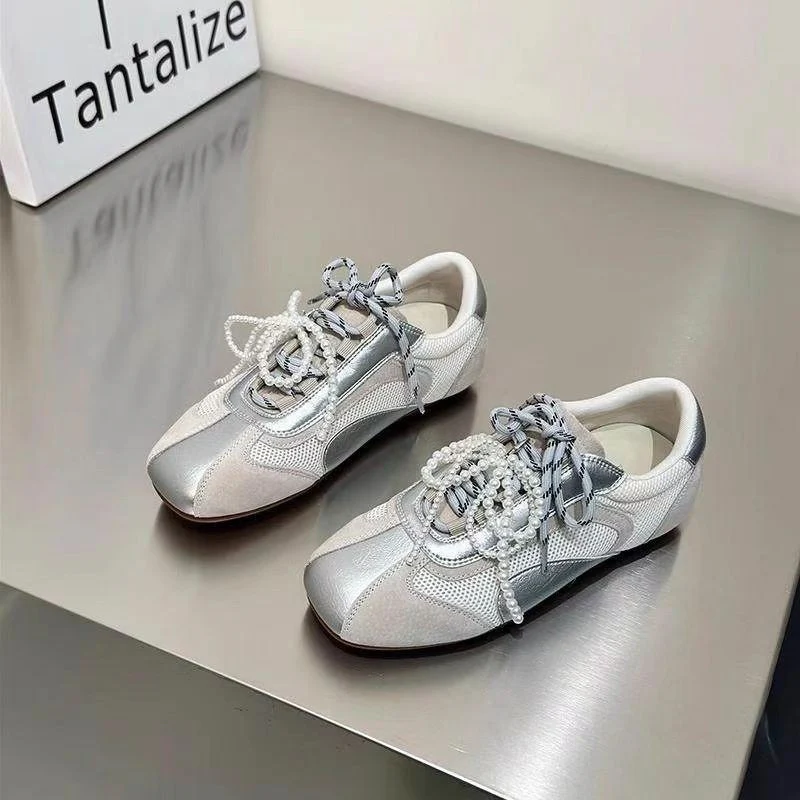 Damen modische Sneaker mit eleganten Perlenakzenten und atmungsaktivem Obermaterial Heidi Mode - Image 8