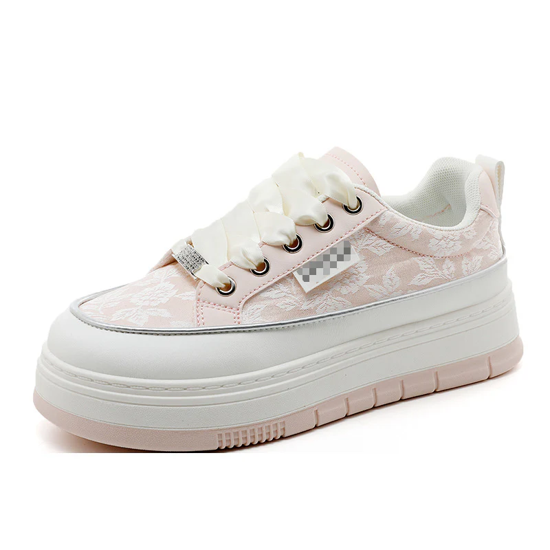 Damen Modische Sneaker mit floralem Design und erhöhtem Plateau Heidi Mode