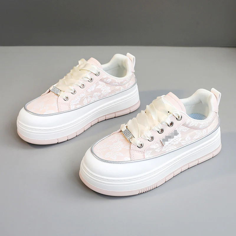 Damen Modische Sneaker mit floralem Design und erhöhtem Plateau Heidi Mode - Image 8