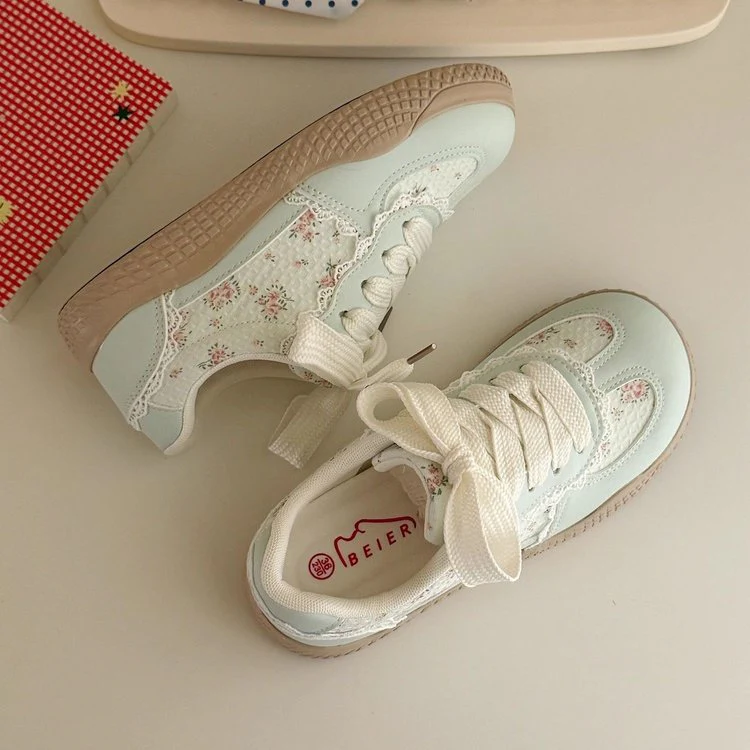 Damen Modische Sneaker mit floralen Akzenten und luxuriösem Spitzen-Design Heidi Mode - Image 5