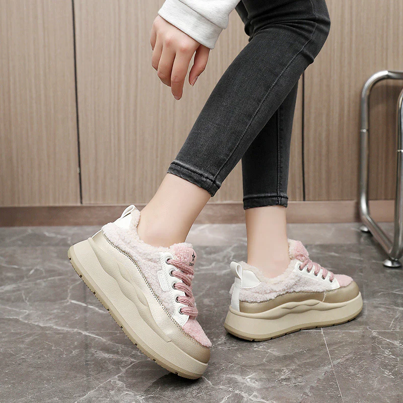 Damen modische Sneaker mit glänzenden Akzenten und kuscheliger Stoffoberfläche Heidi Mode - Image 4