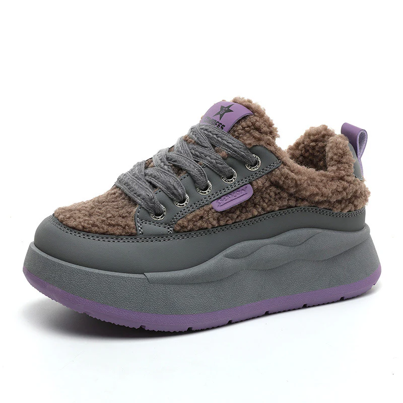 Damen modische Sneaker mit glänzenden Akzenten und kuscheliger Stoffoberfläche Heidi Mode - Image 5