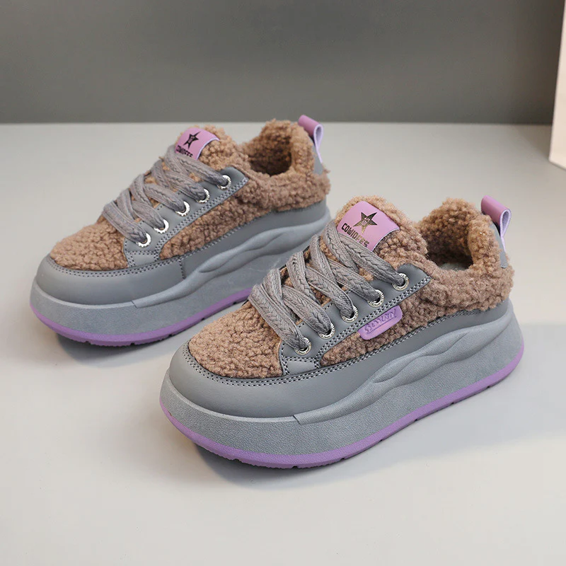 Damen modische Sneaker mit glänzenden Akzenten und kuscheliger Stoffoberfläche Heidi Mode - Image 6