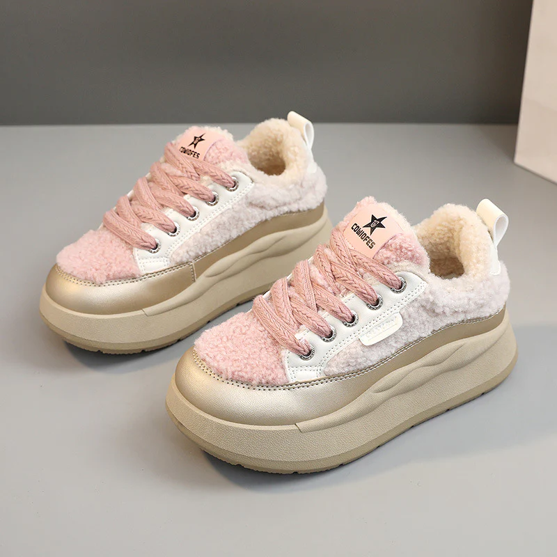 Damen modische Sneaker mit glänzenden Akzenten und kuscheliger Stoffoberfläche Heidi Mode - Image 7