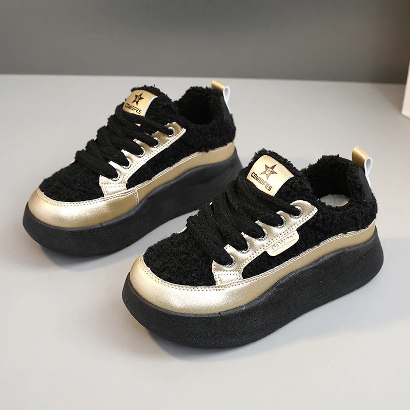 Damen modische Sneaker mit glänzenden Akzenten und kuscheliger Stoffoberfläche Heidi Mode - Image 8