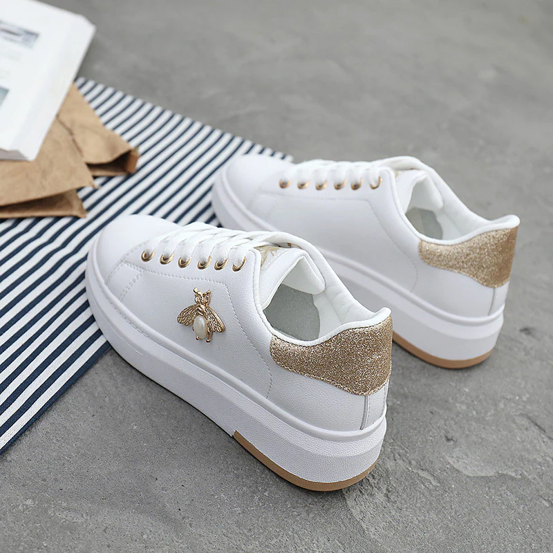 Damen modische Sneaker mit glitzerndem Akzent und Bienenanhänger Heidi Mode - Image 6