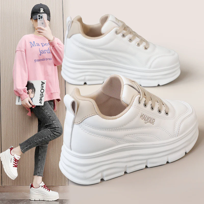 Damen modische Sneaker mit komfortabler Plattform-Sohle Heidi Mode