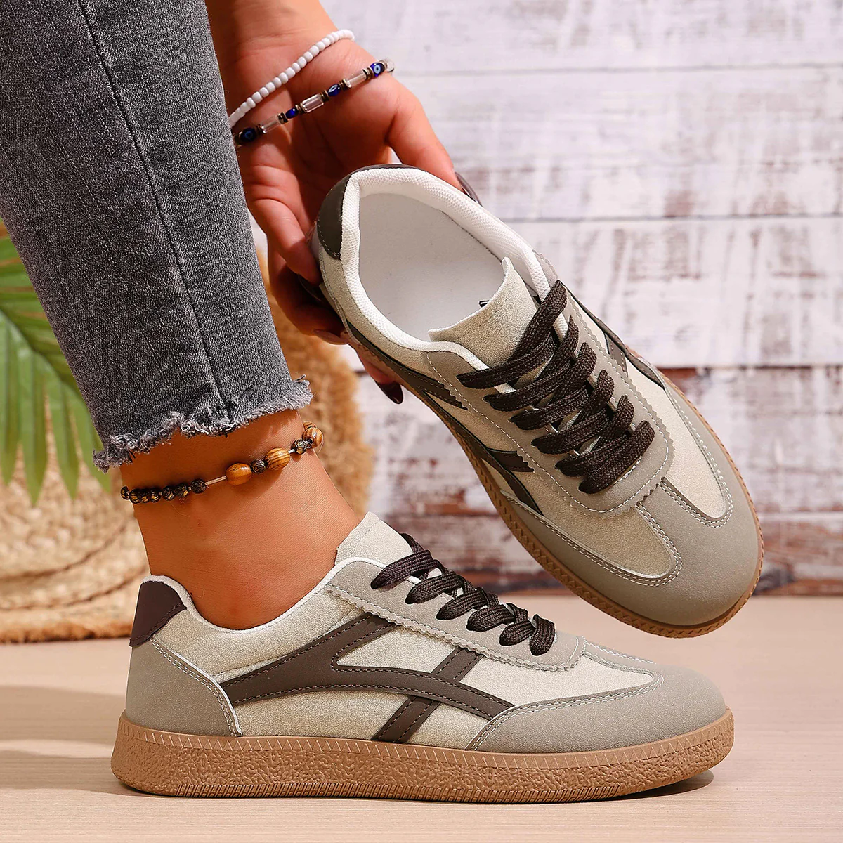 Damen modische Sneakers aus hochwertigem Wildleder mit rutschfester Sohle Heidi Mode - Image 2