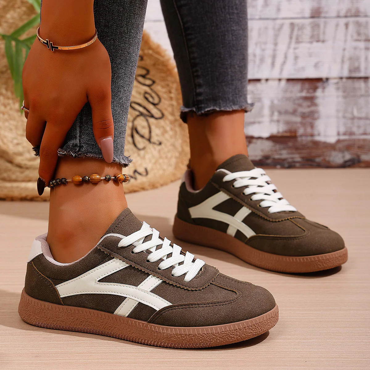 Damen modische Sneakers aus hochwertigem Wildleder mit rutschfester Sohle Heidi Mode - Image 7
