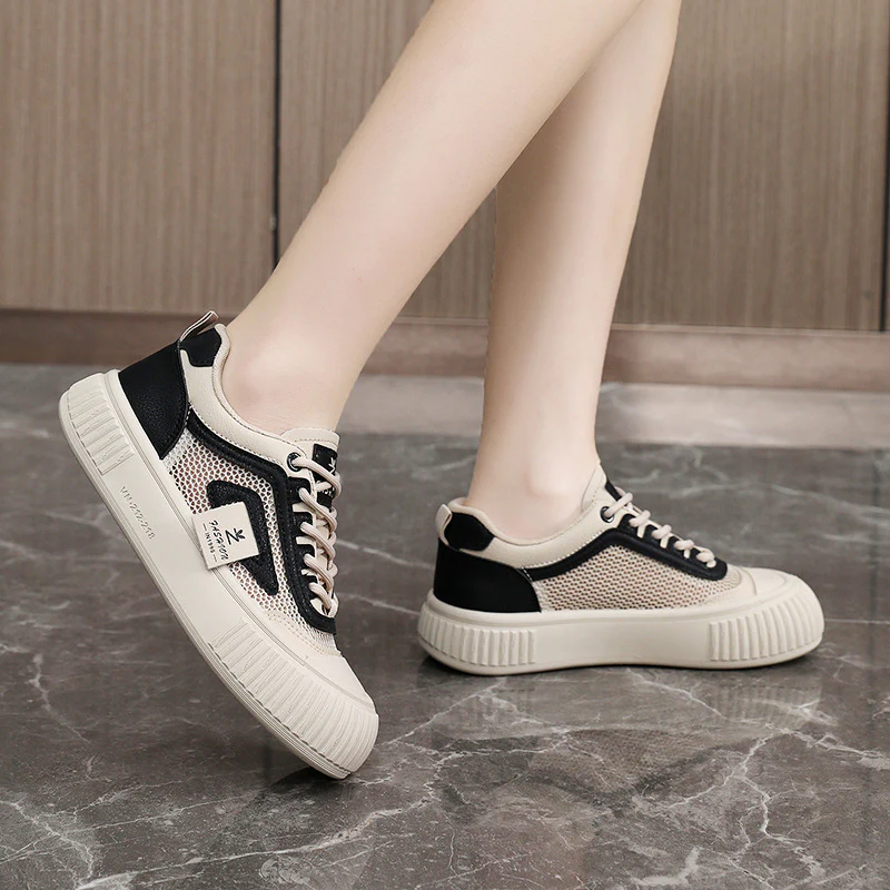 Damen modische Sneakers mit atmungsaktiver Mesh-Oberfläche und dämpfender Sohle Heidi Mode - Image 3