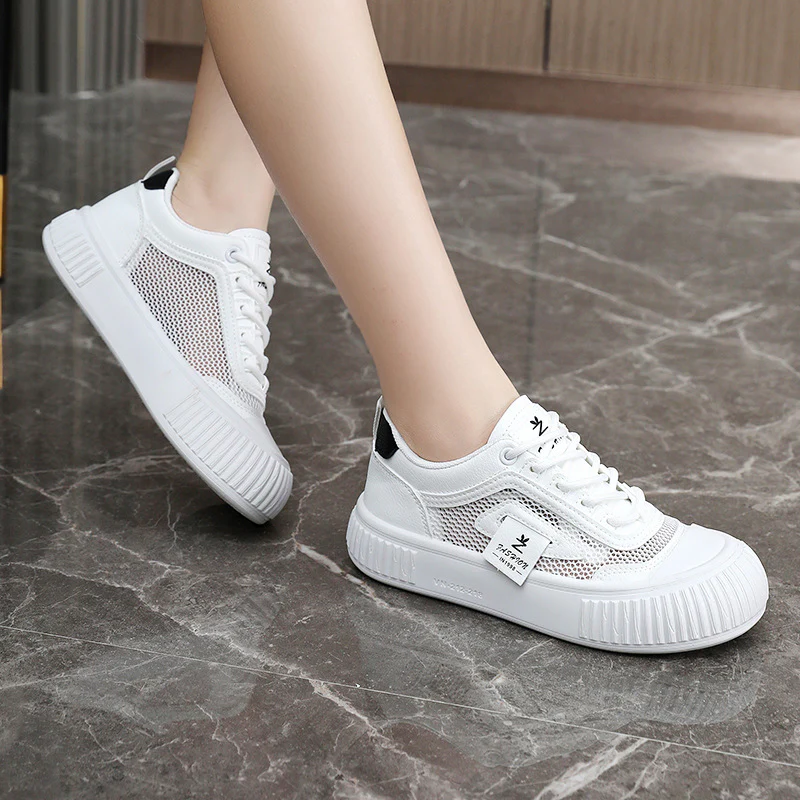 Damen modische Sneakers mit atmungsaktiver Mesh-Oberfläche und dämpfender Sohle Heidi Mode - Image 4