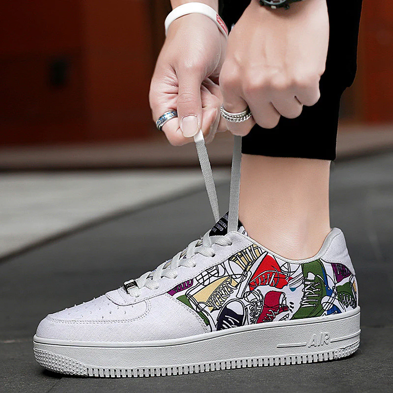 Damen Modische Sneakers mit buntem Grafiken-Design Heidi Mode - Image 3
