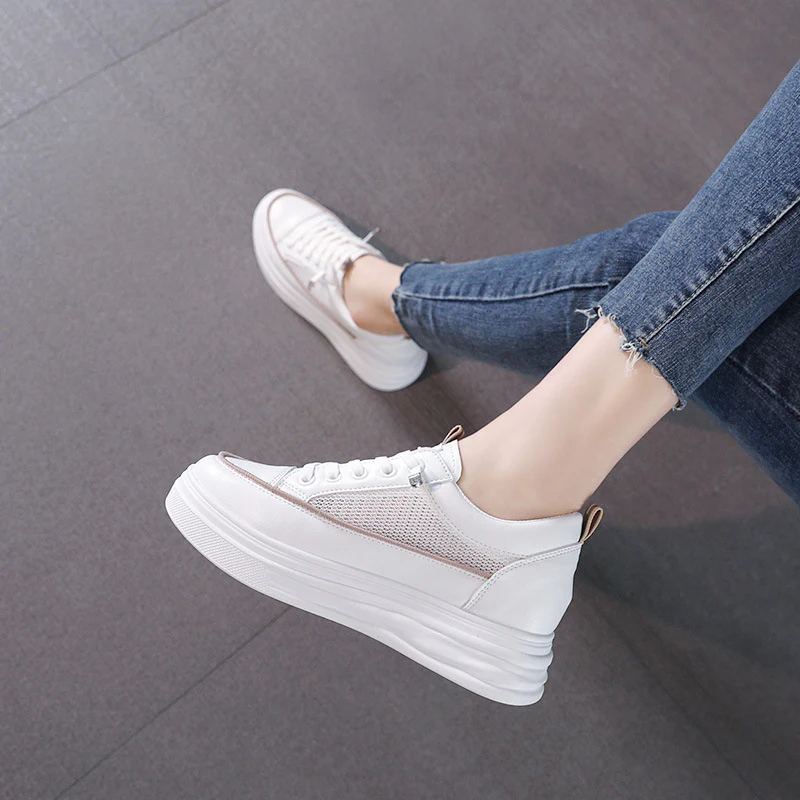 Damen modische Sneakers mit eleganter Plattform und atmungsaktiver Mesh-Oberfläche Heidi Mode - Image 3
