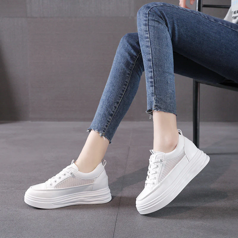 Damen modische Sneakers mit eleganter Plattform und atmungsaktiver Mesh-Oberfläche Heidi Mode - Image 4
