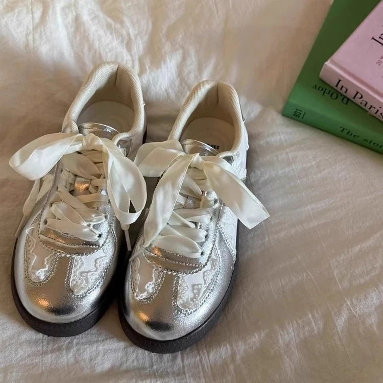 Damen Modische Sneakers mit eleganter Spitzenstruktur und komfortabler Sohle Heidi Mode - Image 2