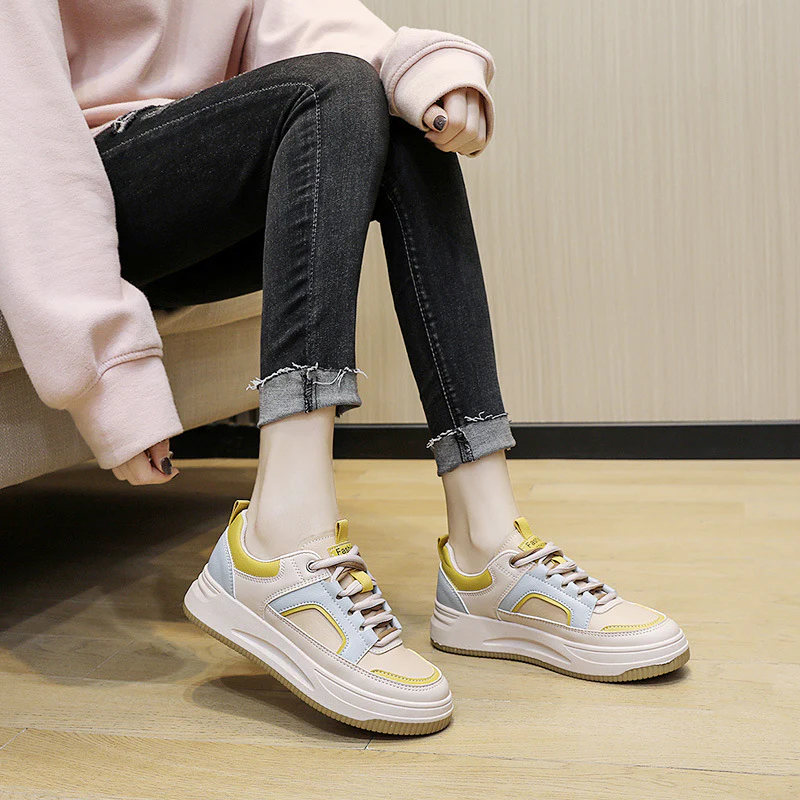 Damen modische Sneakers mit gepolstertem Innenfutter und robustem Sohlenprofil Heidi Mode - Image 3
