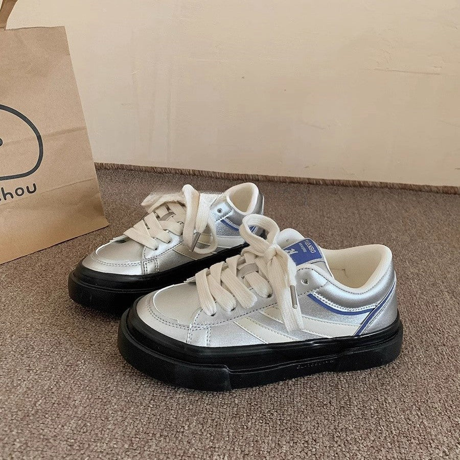 Damen Modische Sneakers mit glänzendem Obermaterial und dämpfender Sohle Heidi Mode - Image 4