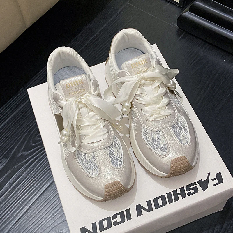 Damen modische Sneakers mit glänzenden Akzenten und eleganter Schnürung Heidi Mode - Image 2