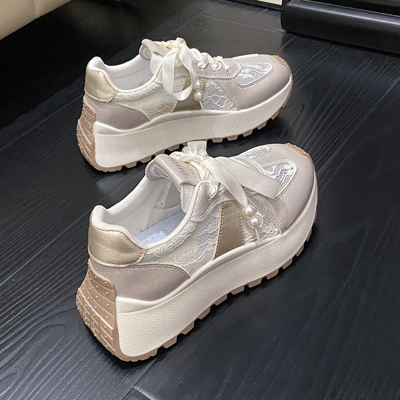 Damen modische Sneakers mit glänzenden Akzenten und eleganter Schnürung Heidi Mode - Image 6