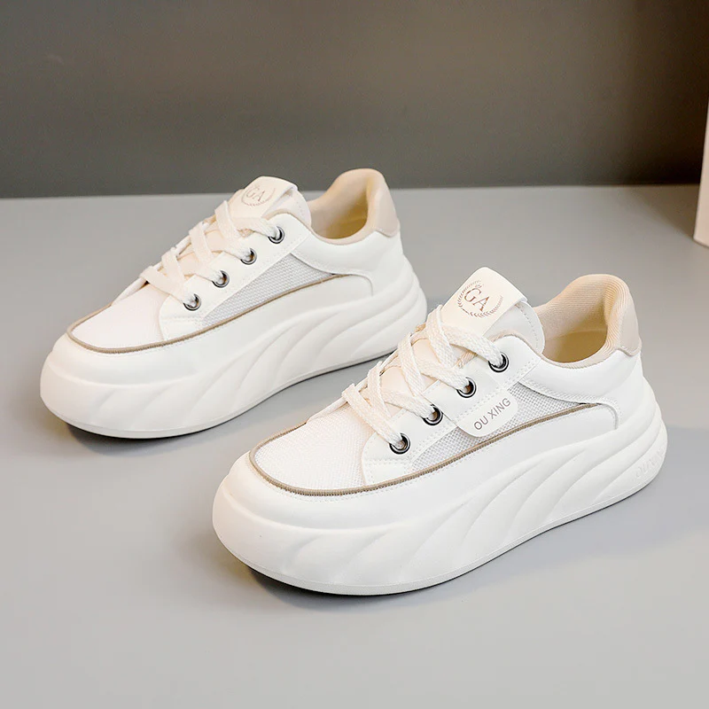 Damen modische Sneakers mit hochgezogenem Sohlenprofil und atmungsaktiven Mesh-Einsätzen Heidi Mode - Image 6