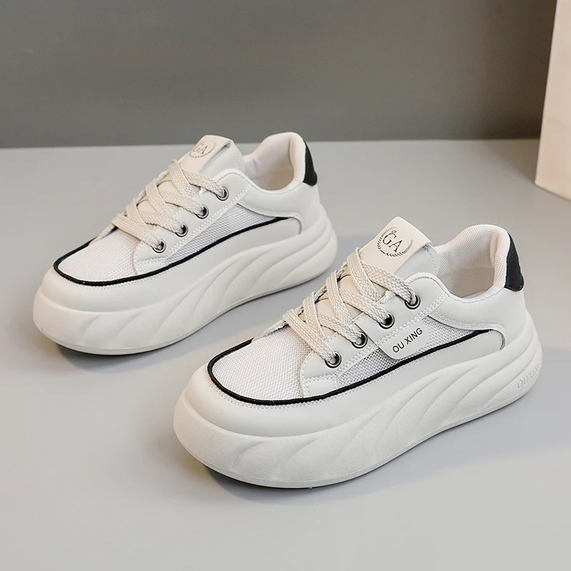 Damen modische Sneakers mit hochgezogenem Sohlenprofil und atmungsaktiven Mesh-Einsätzen Heidi Mode - Image 7