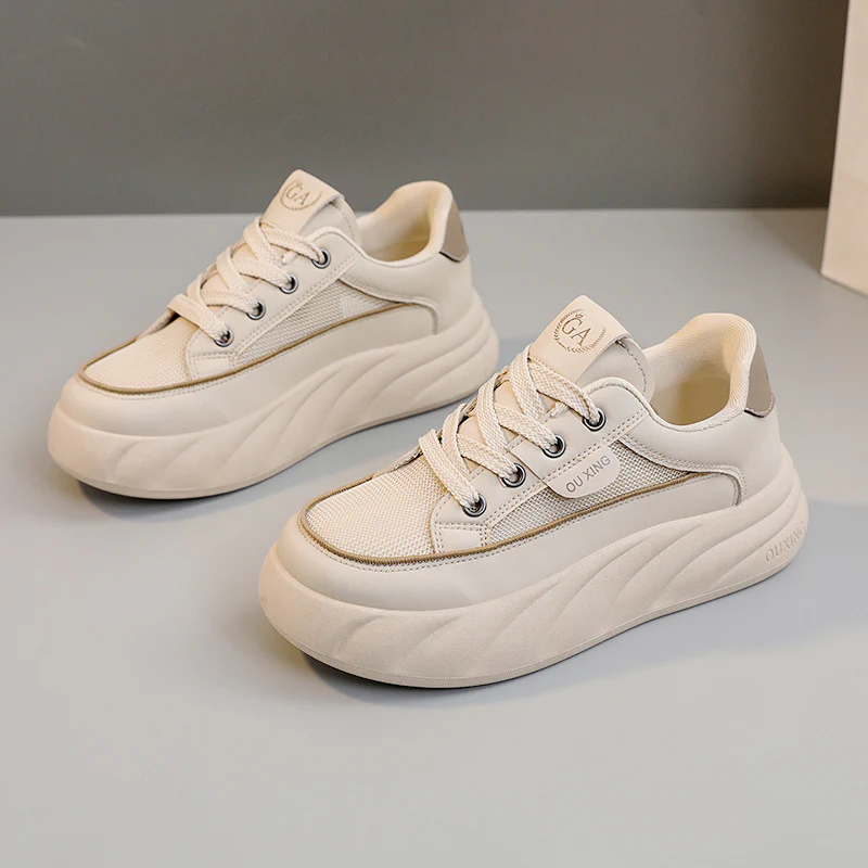 Damen modische Sneakers mit hochgezogenem Sohlenprofil und atmungsaktiven Mesh-Einsätzen Heidi Mode - Image 8