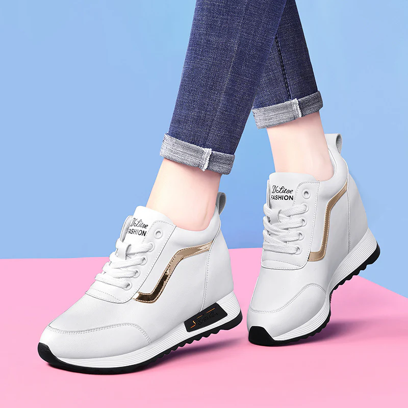 Damen Modische Sneakers mit hoher Plateausohle Heidi Mode - Image 6
