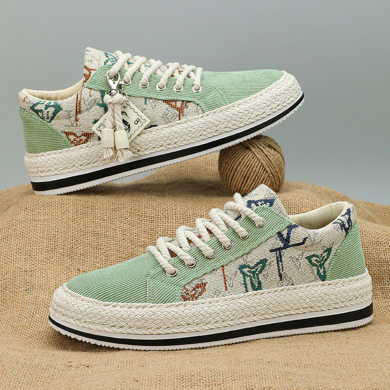 Damen modische Sneakers mit trendigem Textil-Obermaterial und geflochtener Sohle Heidi Mode - Image 3