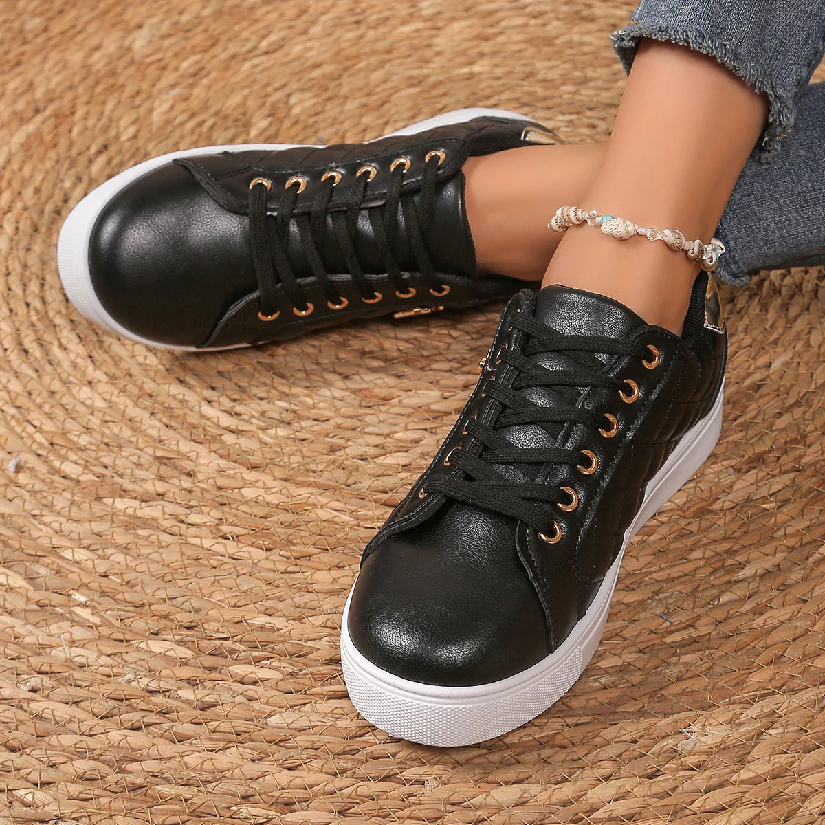 Damen Modische Sneakers mit trendiger Stepp-Optik und mittelhohem Kragen Heidi Mode - Image 2