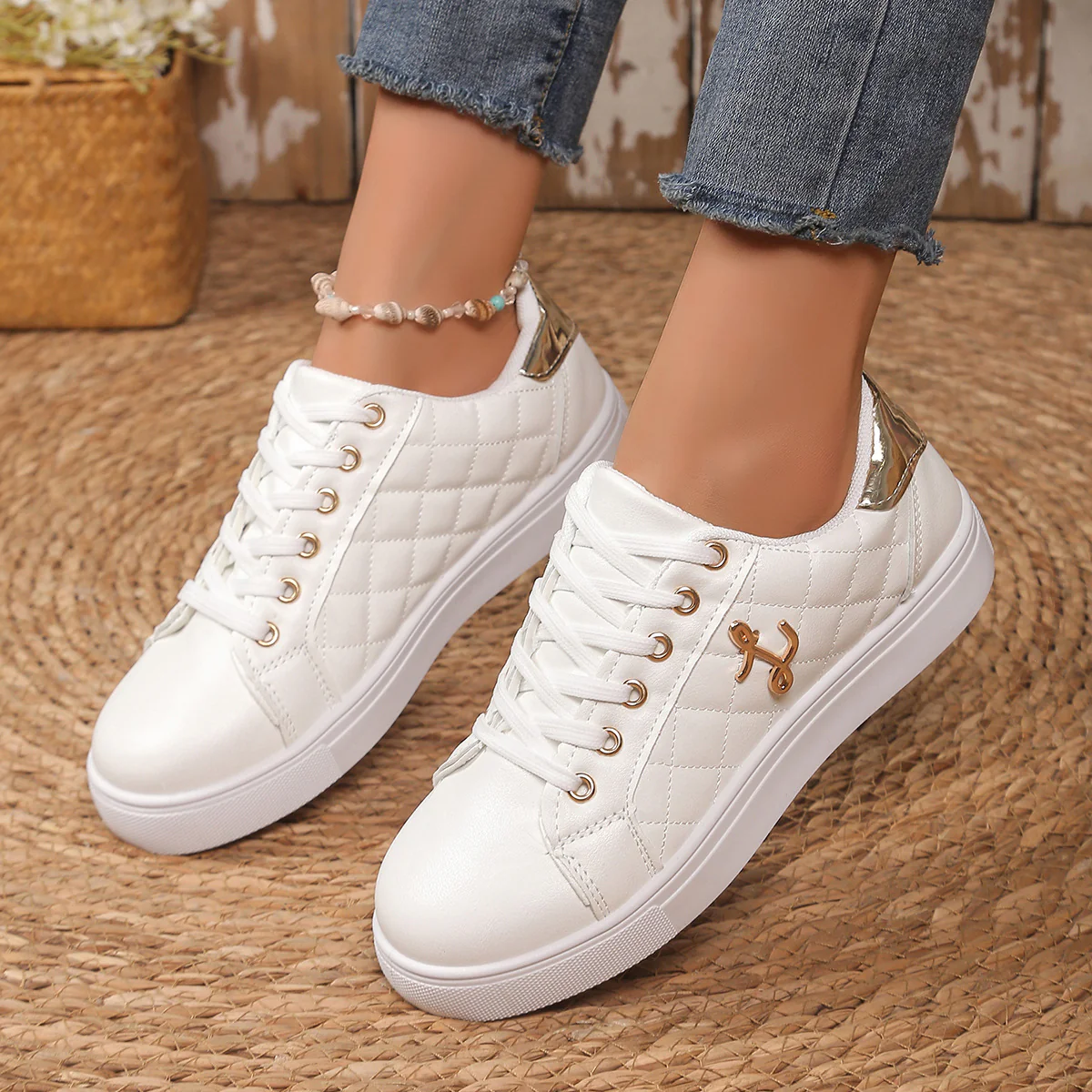 Damen Modische Sneakers mit trendiger Stepp-Optik und mittelhohem Kragen Heidi Mode - Image 4