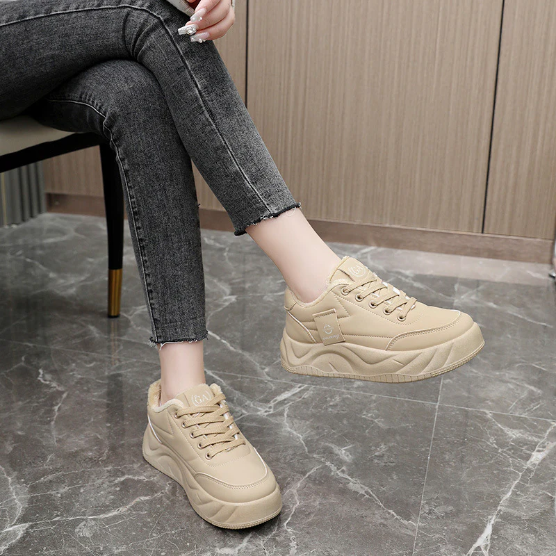 Damen modische Sneakers mit warmem Innenfutter und robuster Profilsohle Heidi Mode - Image 4