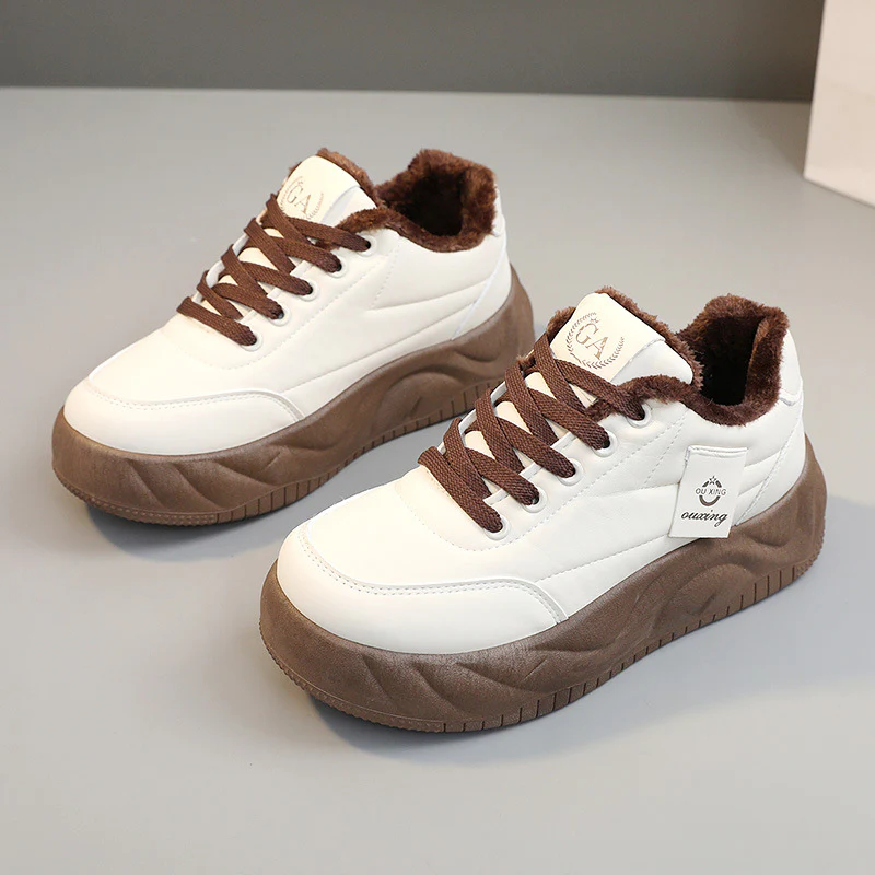 Damen modische Sneakers mit warmem Innenfutter und robuster Profilsohle Heidi Mode - Image 8